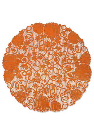 Heritage Lace pumpkin Round Table Topper