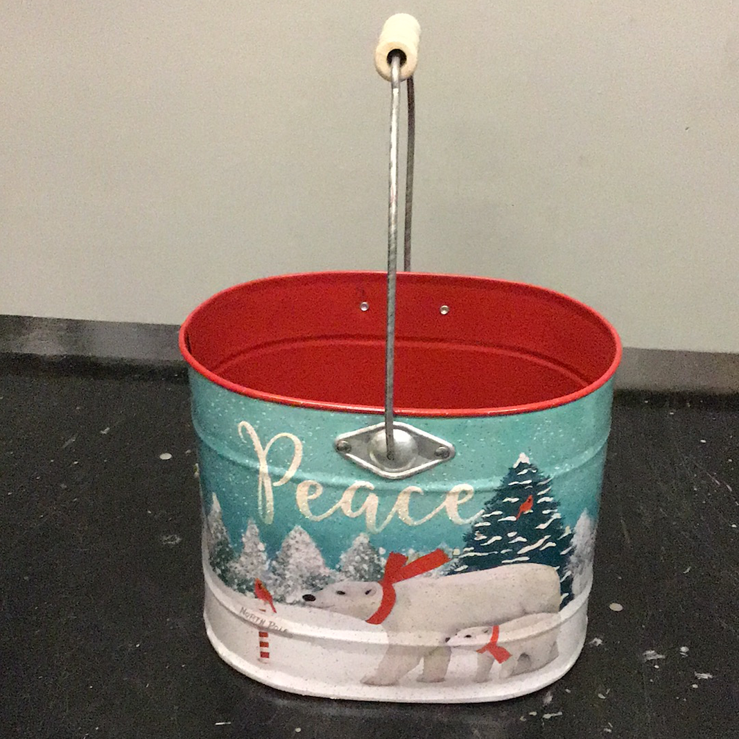 Polar Bear “Peace” Tin Bucket Small