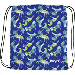 Breyer Blue Horse Collage Drawstring Bag