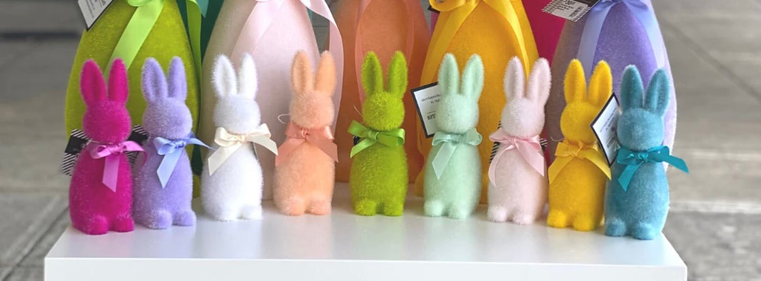 6” Flocked Mini Button Nose Bunny