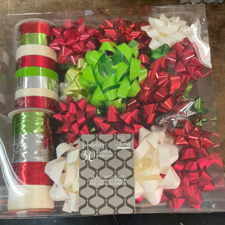 Red and Green 30  Christmas Bows and Ribbon