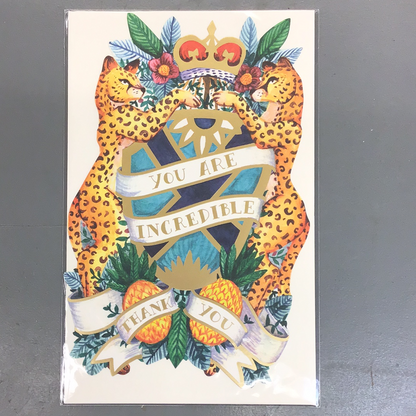 You Are Incredible Thank You Flat Note Card