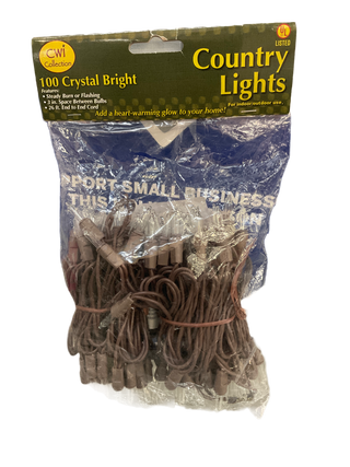 100 Ct Country Lights Brown Wire