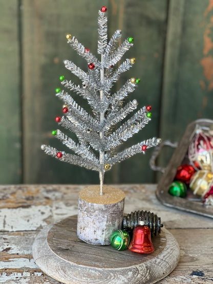 Snazzy Silver Tinsel Christmas Tree