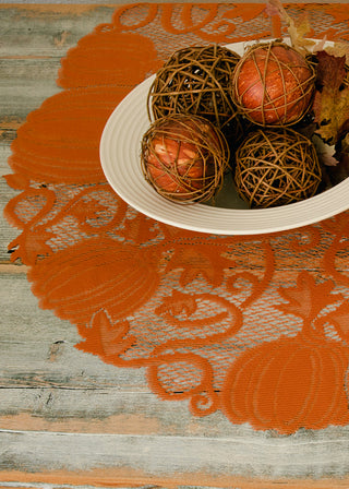 Heritage Lace pumpkin Round Table Topper