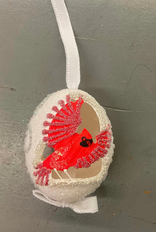 Blown Egg Cardinal Ornament