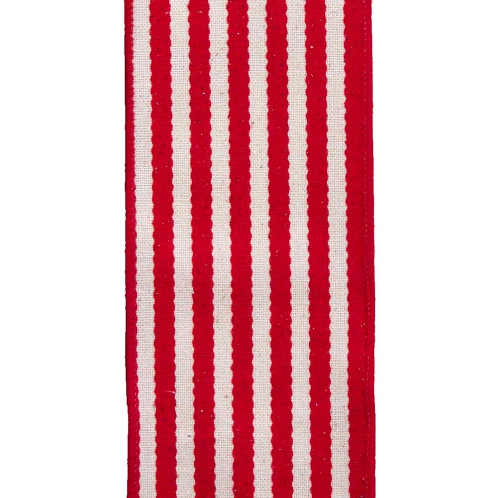 Red and White Striped Ribbon