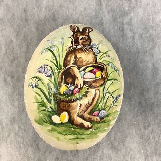 Hand Painted Easter Bunny Ostrich Egg