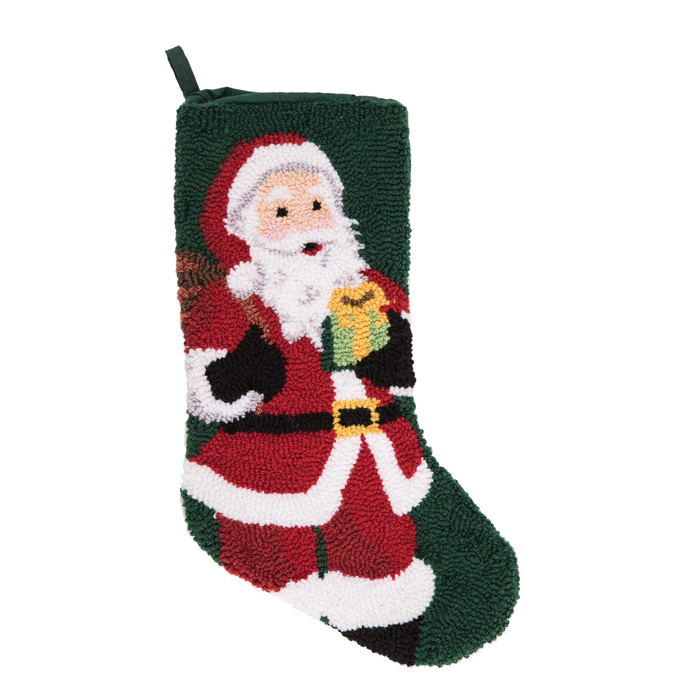 Colorful Handhooked Merry Stocking