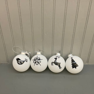 GiftCraft Assorted Black and White Ball Ornaments