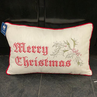 Embroidered Holiday Pillow