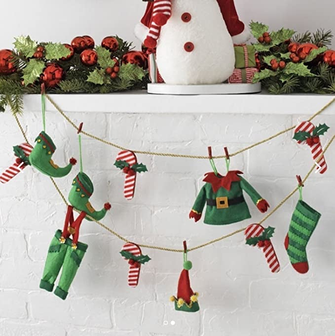 Elf Clothes and Candy Cane Garland