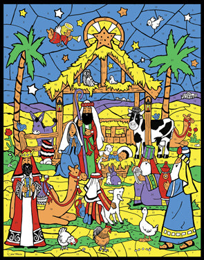 Color Your Own Advent Calendar - Starlit Manger