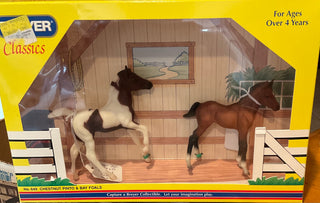Pre-Owned #649 Chestnut Pinto and Bay Classic Breyer Foals