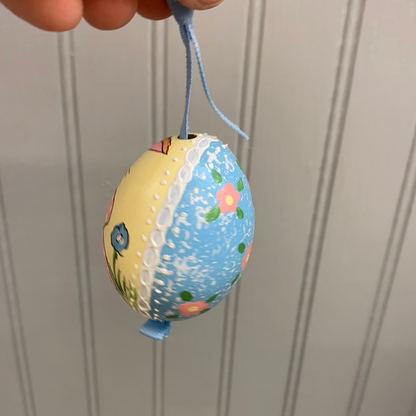 Austrian Hand Painted Egg - Bunny In Pink Dress
