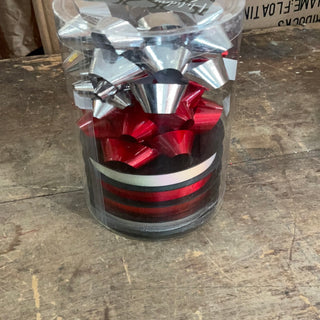 6ct Silver+Red Bows and Ribbon