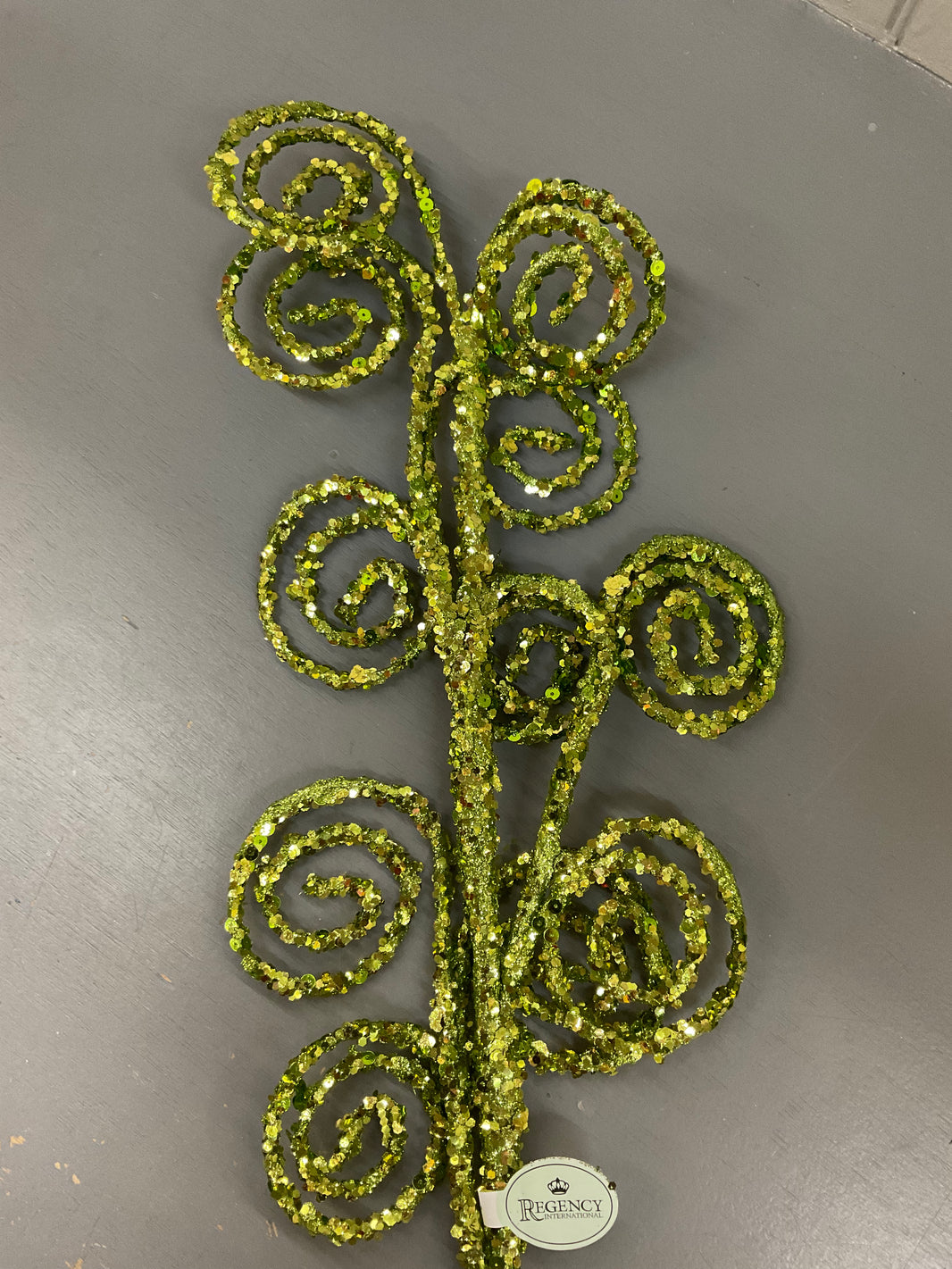 Green Sequin Curl Spray Pick
