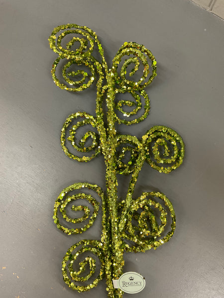 Green Sequin Curl Spray Pick