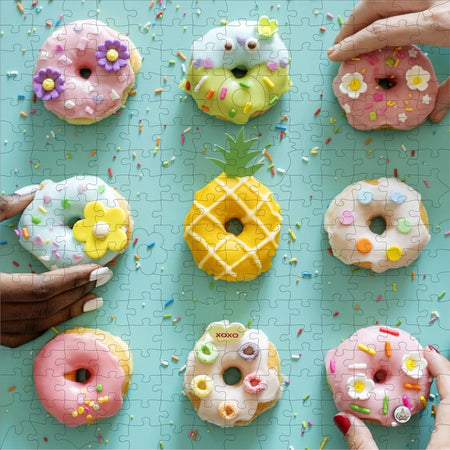 I Go To (250) Pieces Wooden Puzzle: 9 Donuts in Pass-It-On Pouch