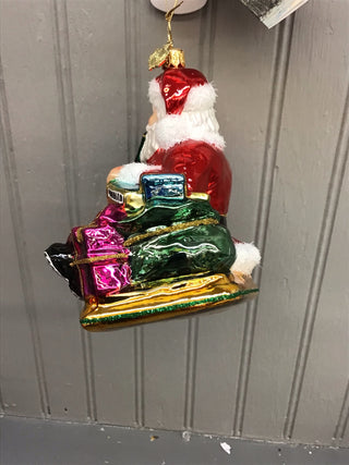 Huras Family Santa with Toy Train Ornament