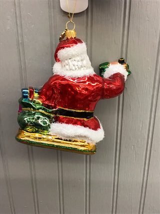 Huras Family Santa with Toy Train Ornament