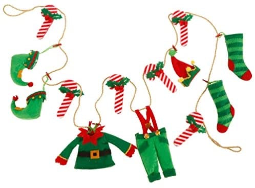 Elf Clothes and Candy Cane Garland