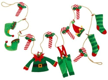 Elf Clothes and Candy Cane Garland