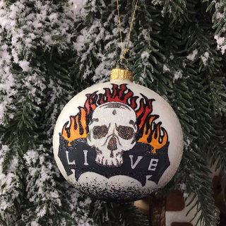 Thomas Glenn Live with Skull and Flames Ornament