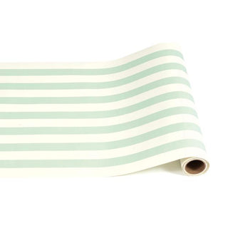 20” x 25’ Paper Table Runner “Seafoam & Red Awning Stripe”