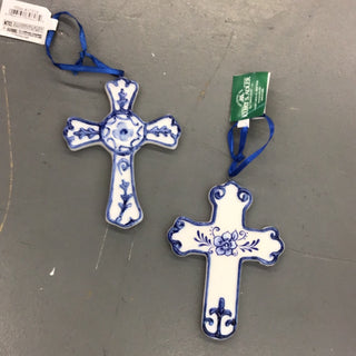 Kurt Adler Delft Cross Ornament