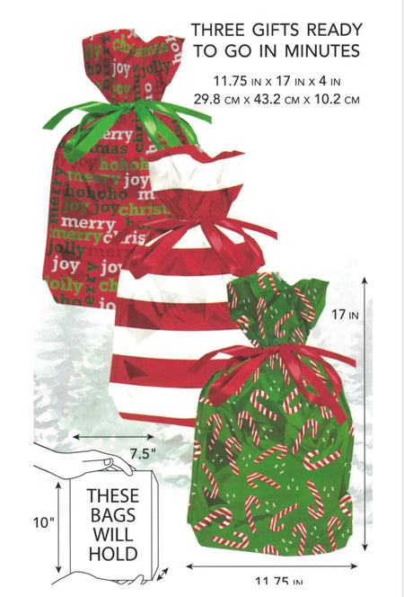 3 Pull String Large Bags