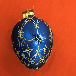 Thomas Glenn Royal Blue Star Egg Ornament