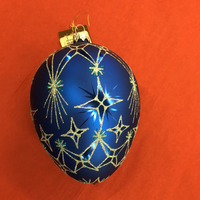 Thomas Glenn Royal Blue Star Egg Ornament