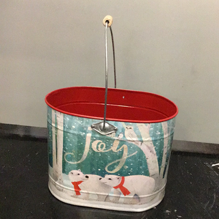 Polar Bear “Joy” Tin Bucket Large