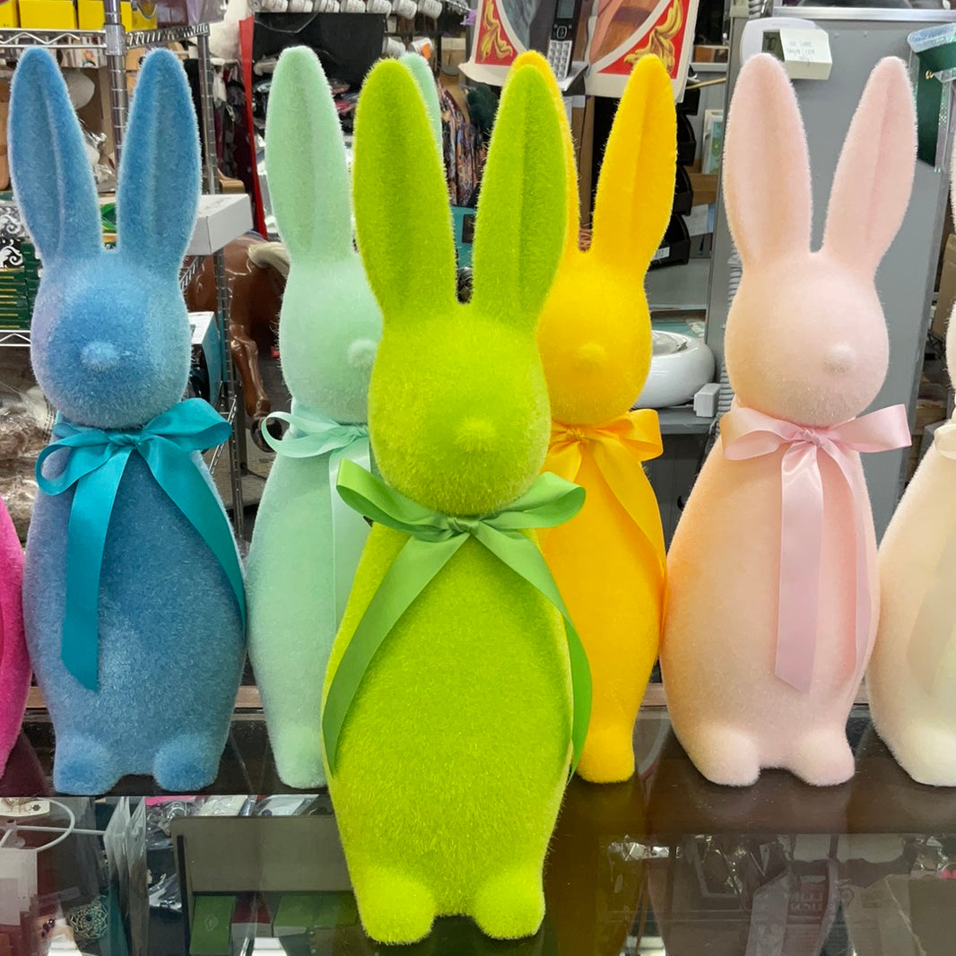 Medium Flocked Pastel Button Nose Bunny