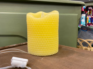 Kurt Adler 4 1/2” LED Candle - Honeycomb Finish