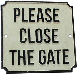 Cast Iron Please Close The Gate Sign