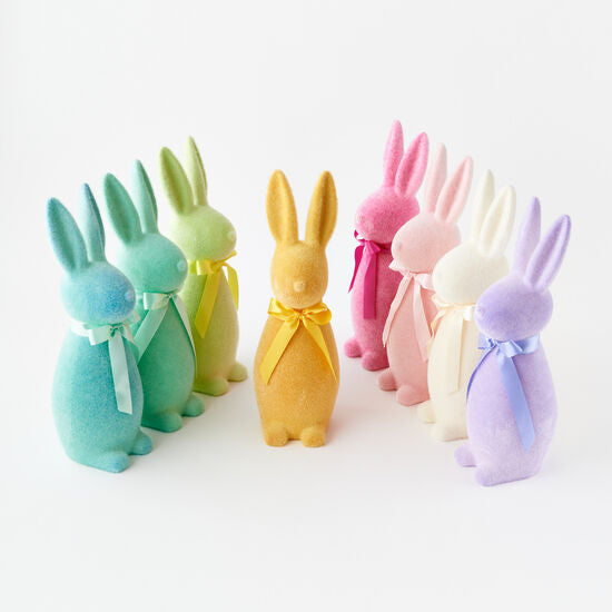 Medium Flocked Pastel Button Nose Bunny