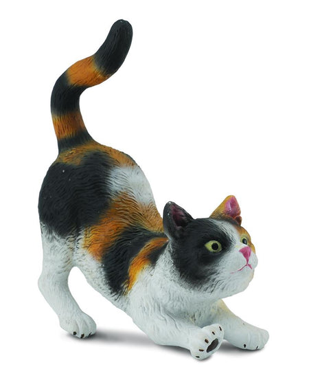 Tri-Color House Cat - Stretching | Collecta by Breyer | 88491