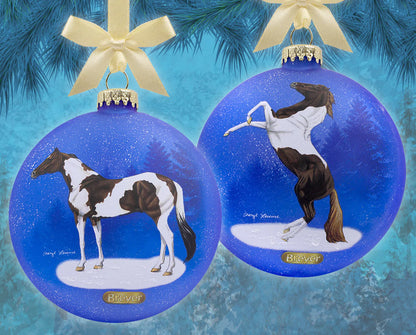 Breyer Artist Signature Glass Ornament Pinto