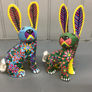 Oaxacan Wood Carvings Rabbits