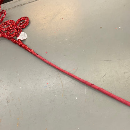 Regency Red Curled Glitter Pick 33.5"