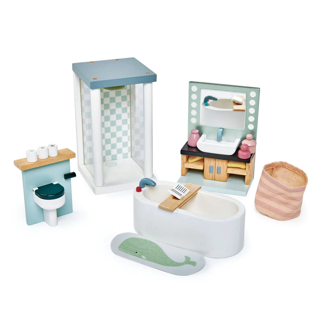 Tenderleaf Wooden Dollhouse Bathroom Furniture