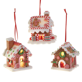 Gingerbread Lighted House Ornaments