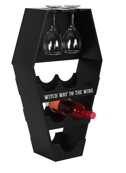 Wooden Coffin Wine Shelf