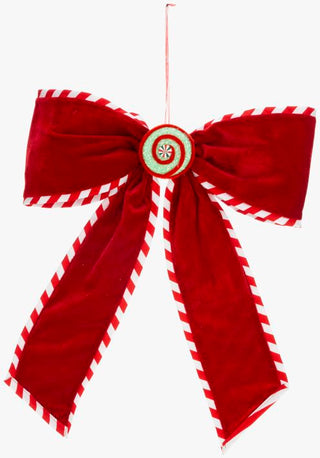 Large Red Velvet Bow with Candy Center