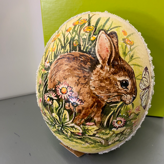 Bunny - Hand Painted Ostrich Egg
