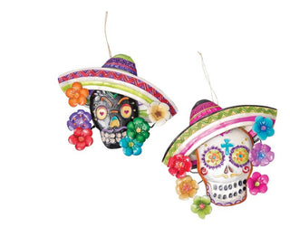 C&F Assorted Fiesta Sugar Skull Ornament