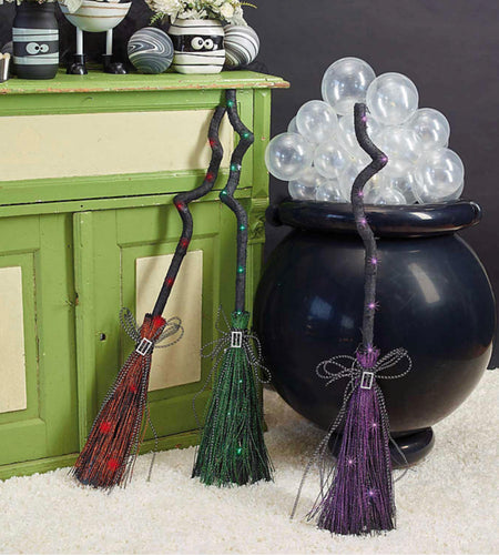 Walking Broom Halloween Decor