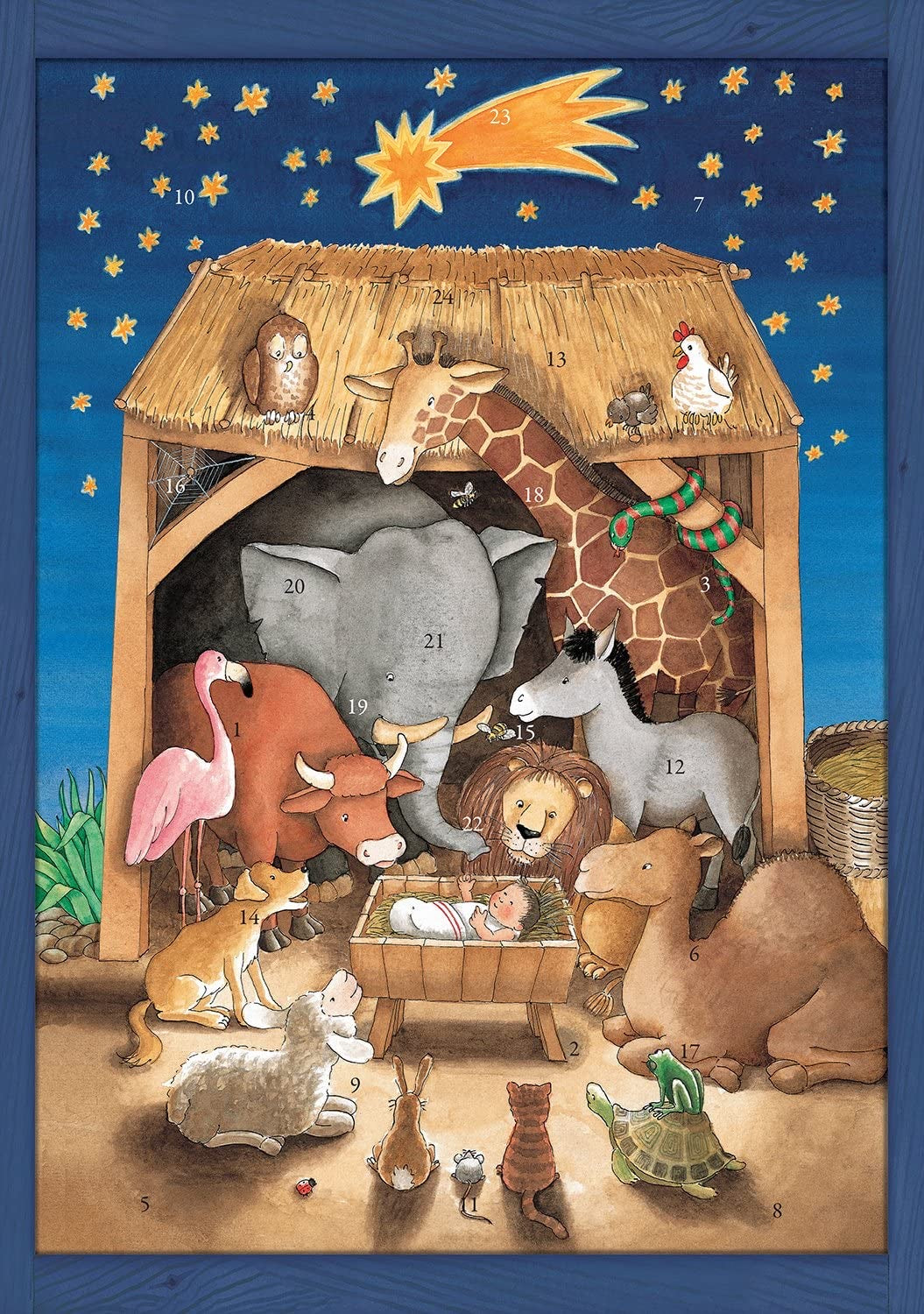 Baby Jesus with Animals Advent Calendar